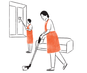 عاملات نظافة بالساعة في عجمان